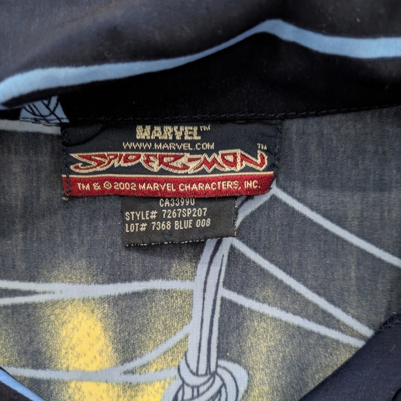 Y2K Spider-Man Button Up Kids Shirt - Blue - Picture 3 of 5